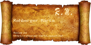 Rehberger Márta névjegykártya